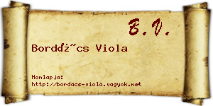 Bordács Viola névjegykártya